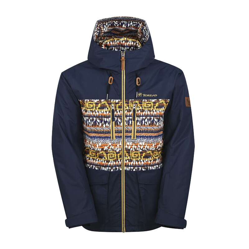 探路者（TOREAD）户外男式民族印花防风保暖滑雪服HAHD91179