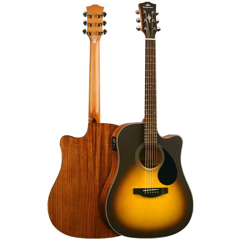 卡马(KEPMA)EDCE3TSM全新款电箱吉他初学者木吉他D捅型 入门吉它jita哑光日落色41英寸