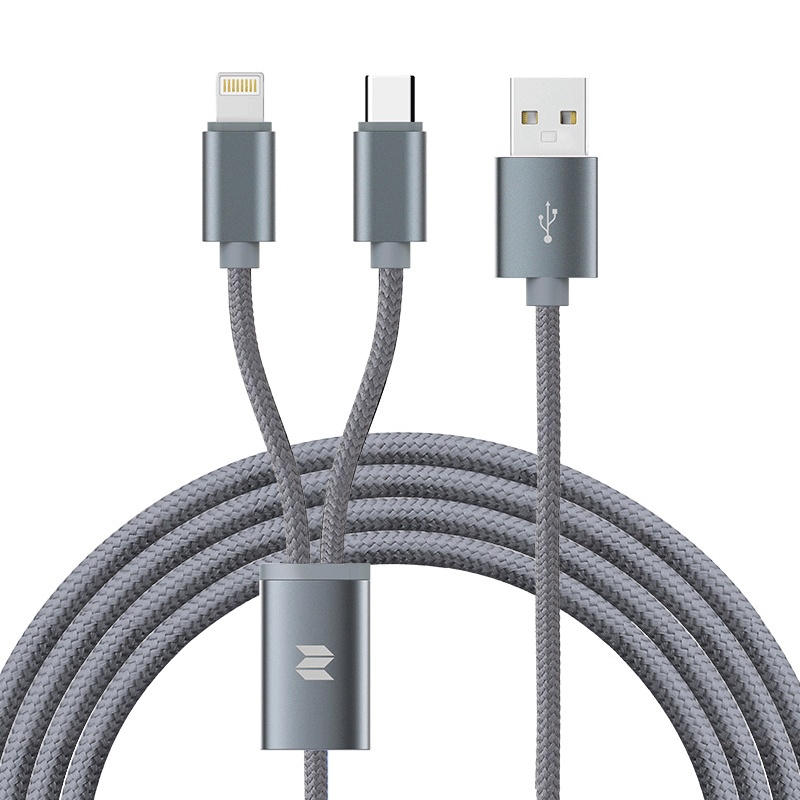 一拖二充电线D款L=120CM锖色