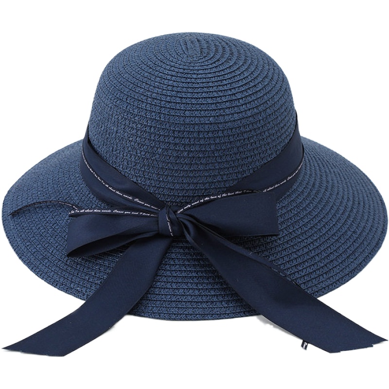 夏季新款韩版大沿防晒草帽 户外沙滩防晒遮阳帽女士出游太阳帽子女