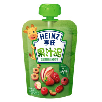 亨氏(Heinz)乐维滋清乐2+2果汁泥果泥-苹果草莓山楂红枣120g 婴儿果泥吸吸乐 宝宝水果泥辅食宝宝零食