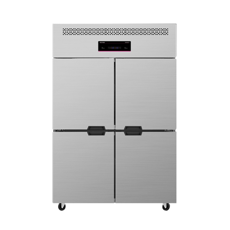 lecon乐创厨房冰箱 冷藏冷冻双温四门冰箱大容量冷柜饭店后厨冷藏冷冻展示柜食品储藏箱四门不锈钢款[全冷藏]