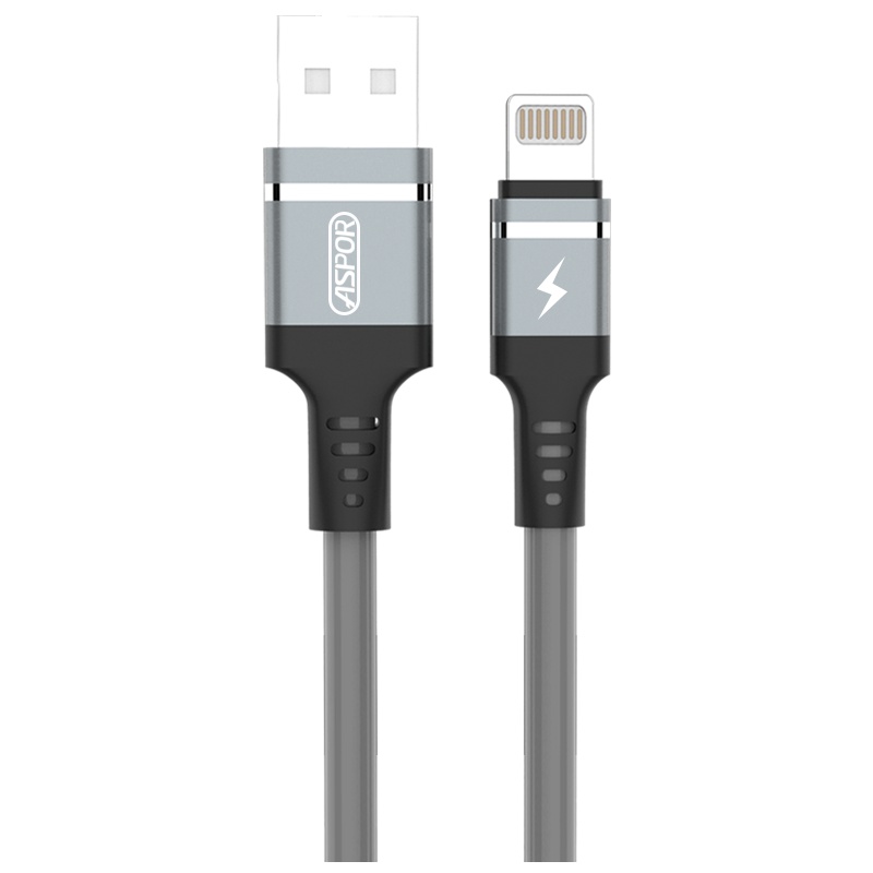 ASPOR A182 iphone数据线流光充电线器声控发光闪光追光冲电线 灰色
