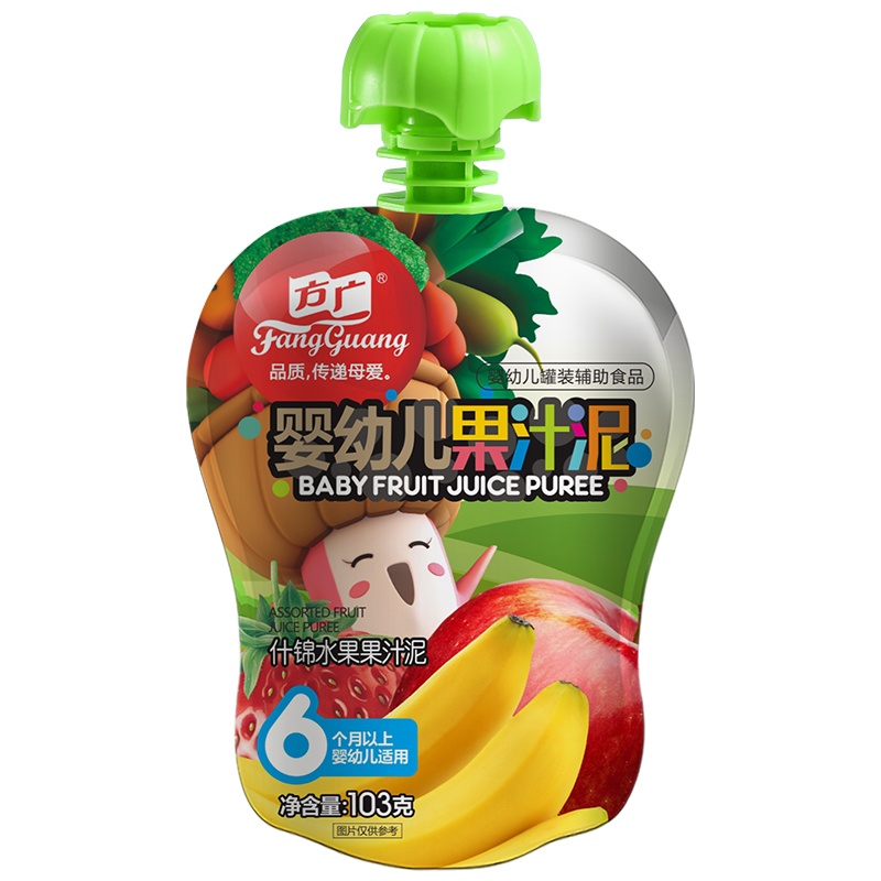 方广 宝宝辅食 什锦水果果汁泥103g/袋装 儿童零食 果泥(6个月以上婴幼儿适用)