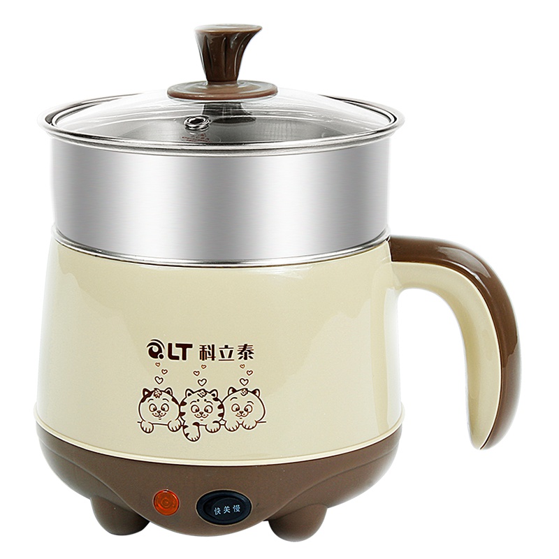 科立泰(QLT)电热锅 学生宿舍电煮锅 多功能不锈钢一体小电锅 防烫把手 家用迷你电火锅1.5L QLT-1560A