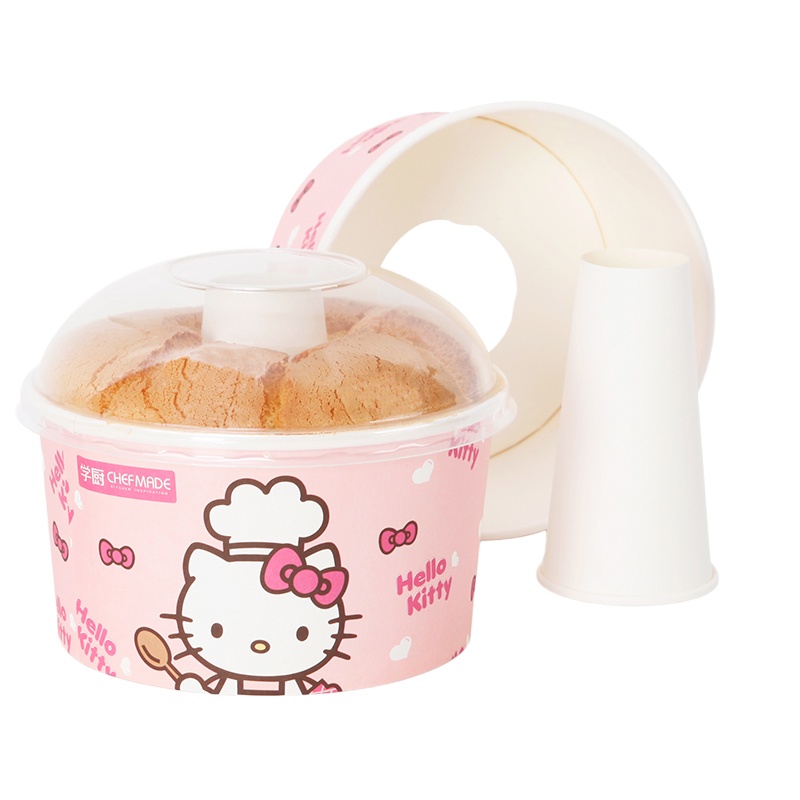 学厨HELLOKITTY 6寸戚风蛋糕 蛋糕模具 海绵蛋糕中空蛋糕纸杯模马芬蛋糕纸托纸垫烘焙包装6个装 KT7077