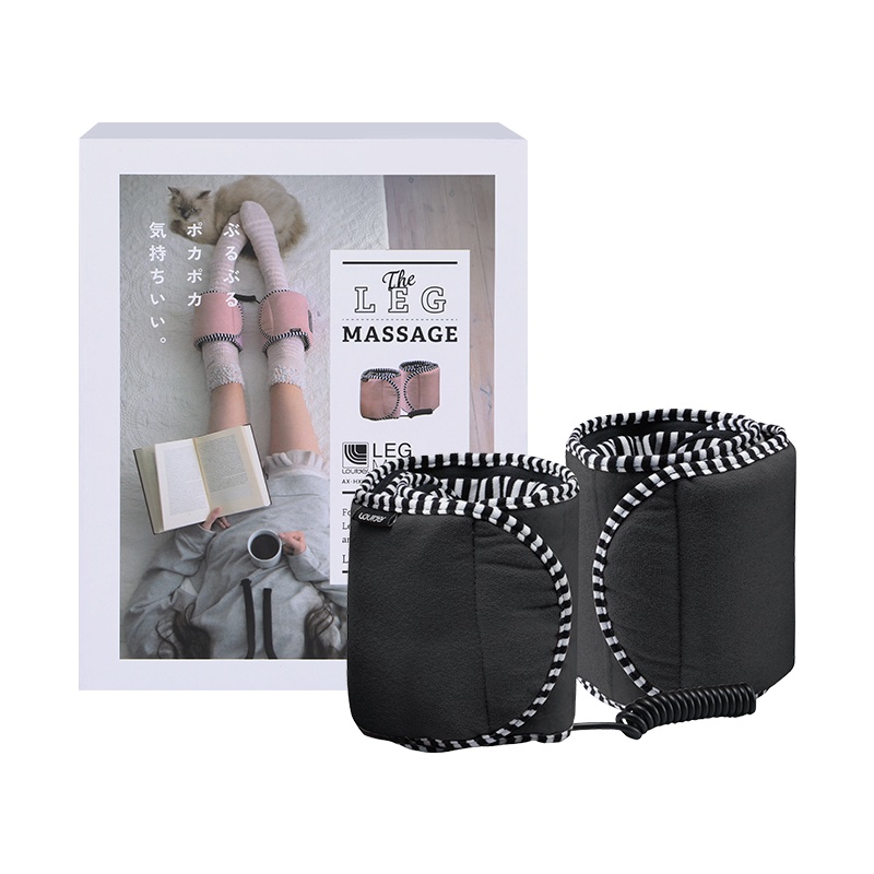 ATEX腿部按摩器 多功能家用脚部小腿按摩仪振动热敷美腿按摩仪(黑色)