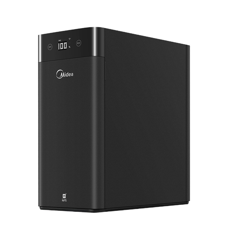 [免费安装]美的(Midea)净水器家用直饮600加仑智能双芯无桶大通量黑豆净水器家用厨下式机MRC1898A-600G