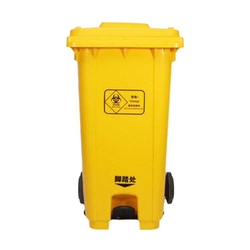 AlphaGo 钢板户外垃圾桶 黄色240L(印制可回收物标识)