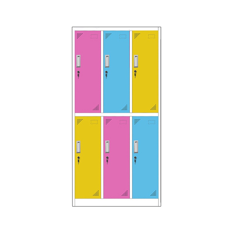 文灵钢制彩色更衣柜健身房换衣柜员工储物柜浴室多门鞋柜密码锁存包柜