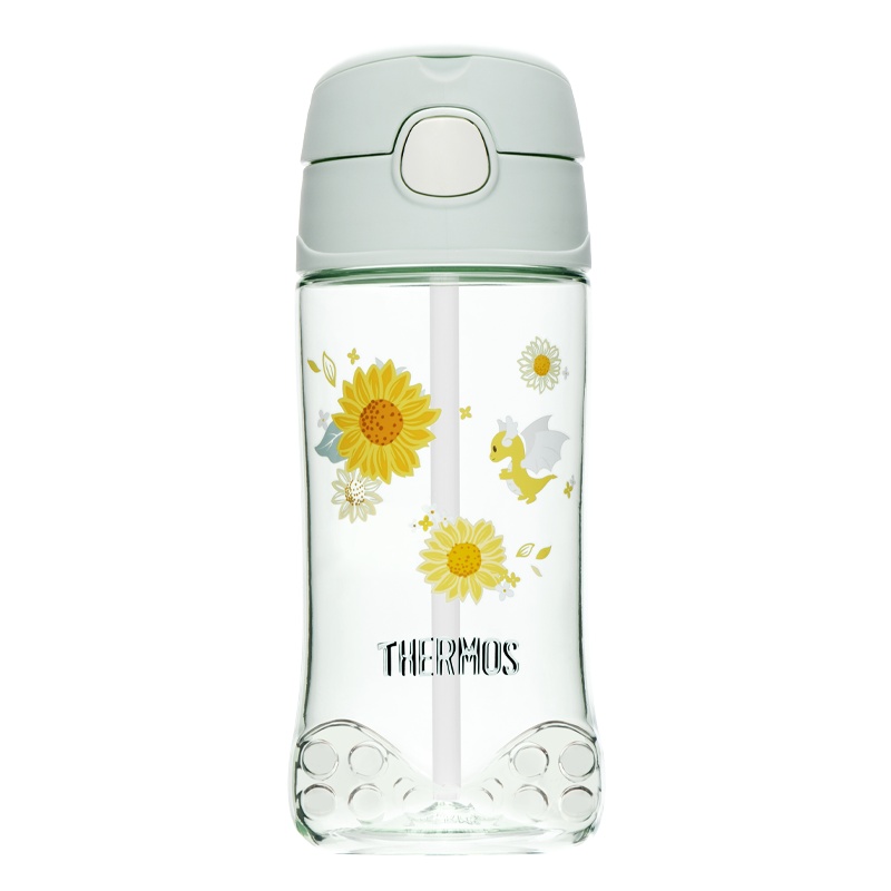 膳魔师,膳魔師(THERMOS)吸管杯 F4011T GR 450ML家用/旅行/通用 朱一龙同款 太阳花系列