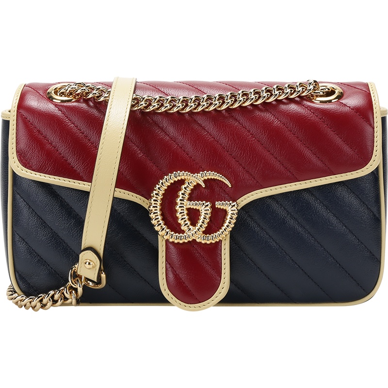 古驰 GUCCI 女士GG Marmont系列皮革手提单肩斜挎包小号443497 1X5CG