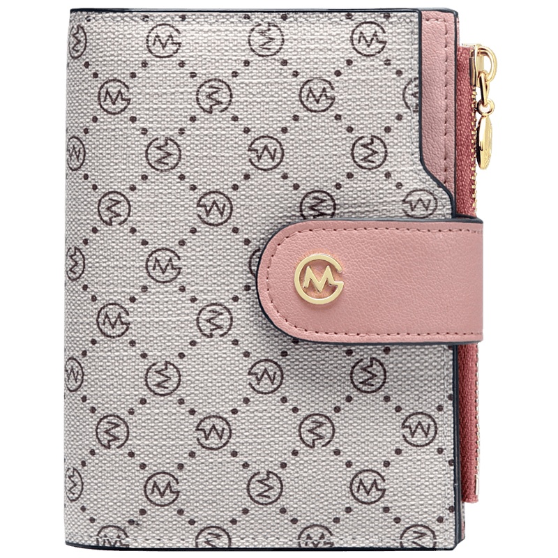 高尔夫(GOLF)小钱包女短款2020新款皮夹女士折叠零钱卡包女式钱夹印花简约卡包零钱包多卡位大容量皮包正品