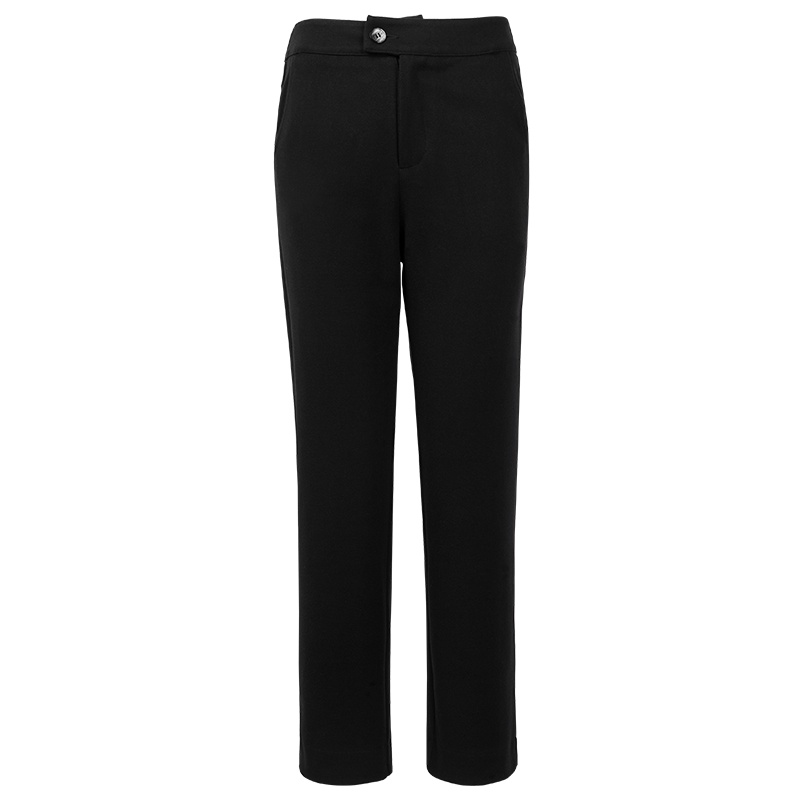 晚白2020秋冬新品通勤简约百搭高腰纯色常规款西裤九分裤休闲裤女