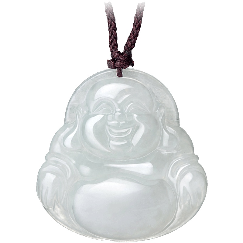 周大福珠宝首饰大气福态平安佛公翡翠玉吊坠K63501