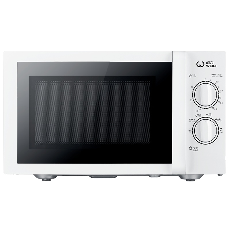 23MX21威力(WEILI)微波炉家用23升大容量800瓦速热均匀立体加热解冻机械转盘式双旋钮可视化门窗侧拉门