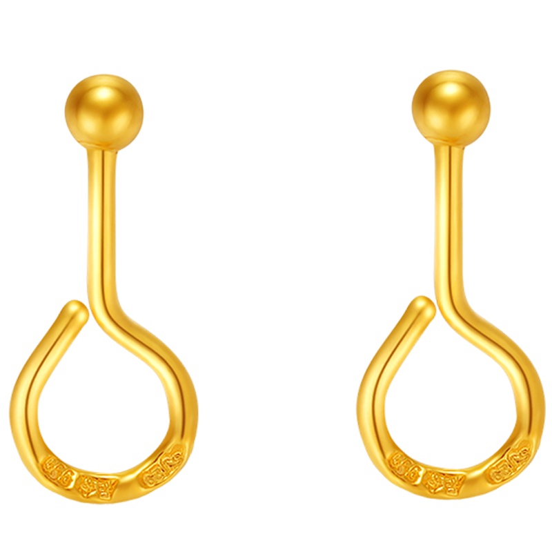 金一足金999光珠耳饰女士黄金耳钉纯金礼送女友(计价) AAF001