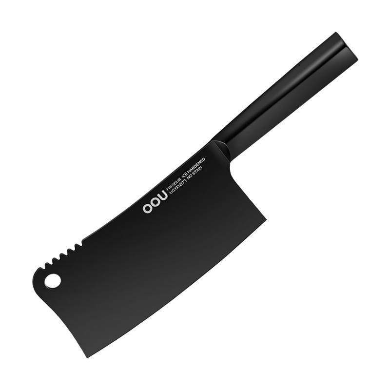 OOU!黑刃斩骨刀 家用菜刀厨房 黑刃不锈钢 耐磨抗氧化 剁骨刀 加厚斩骨刀 德国进口材质