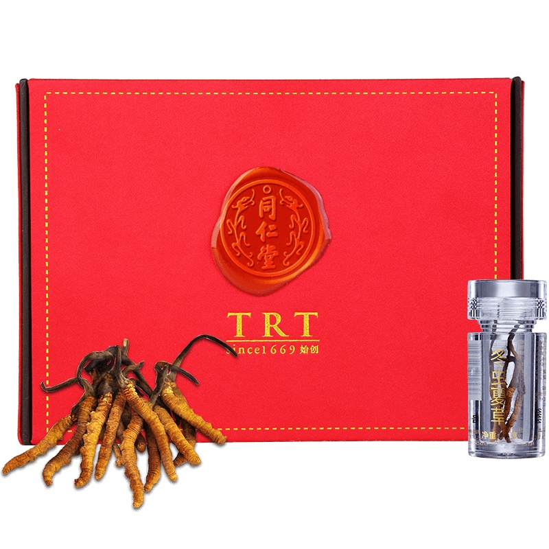 同仁堂冬虫夏草礼盒装-40/4g青海玉树虫草礼有断草实惠装