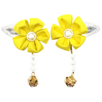 苏斯 韩式发饰发卡女 儿童小发夹公主汉服头饰五瓣花珠子纽扣发夹