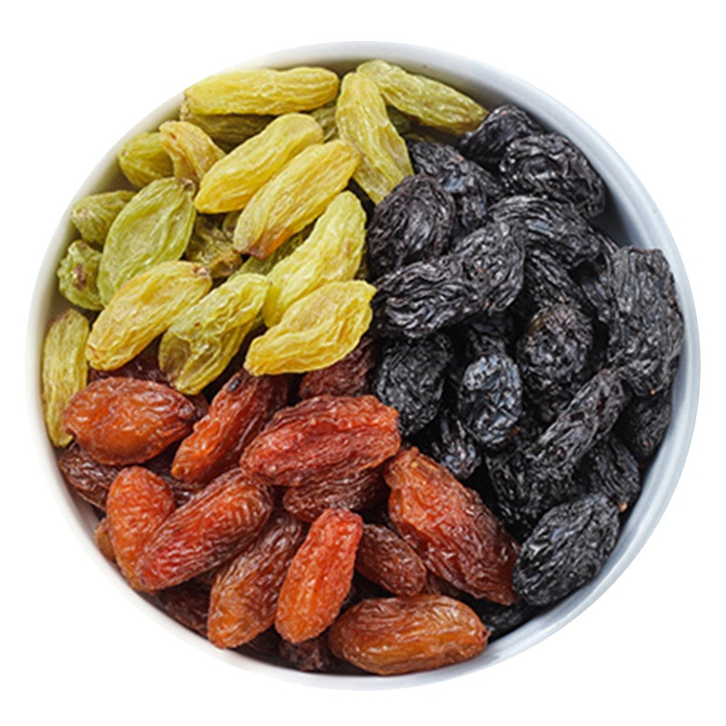 新疆喀什特产色彩年华水洗多彩葡萄干彩色混合无籽500g零食