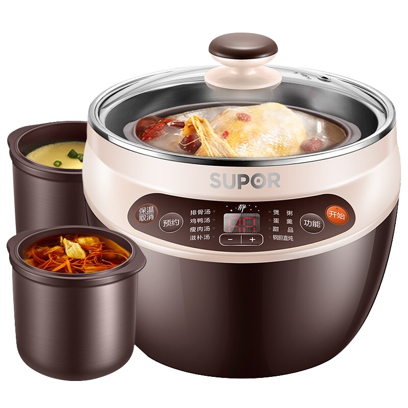 苏泊尔 (SUPOR) 电炖锅全自动煲汤锅电炖盅婴儿辅食机宝宝燕窝炖盅 (4.2L) DZ16YC808