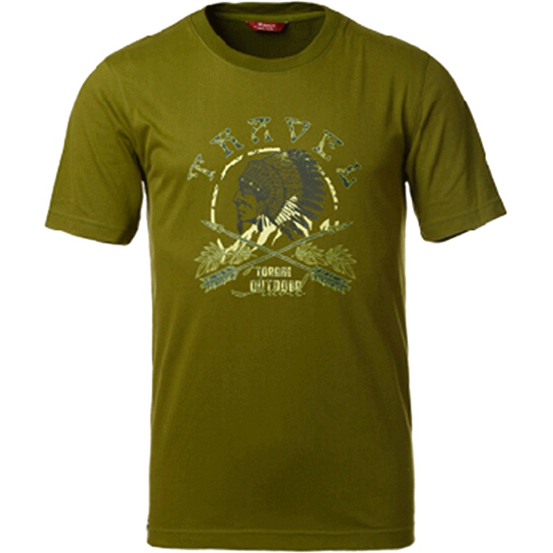 探路者（TOREAD）户外男士吸湿透气短袖圆领印花T恤TAJC81659