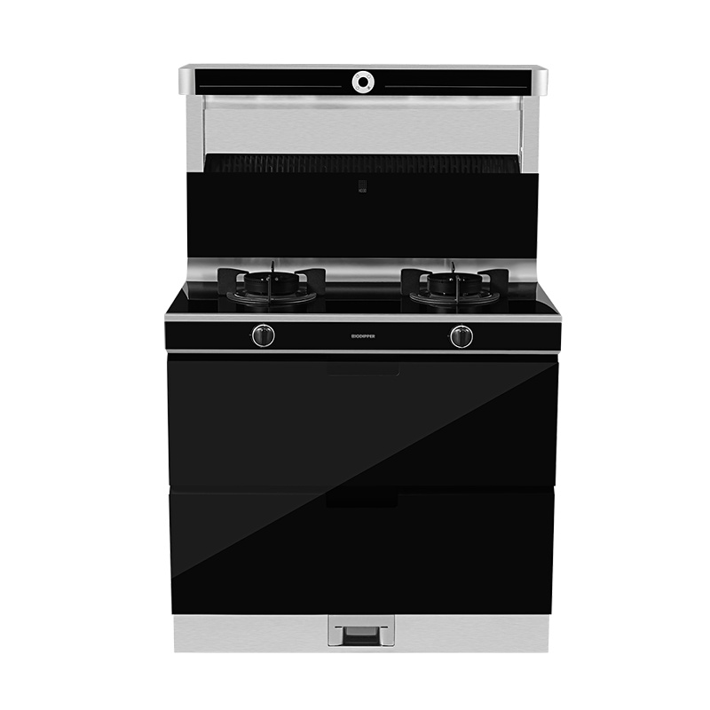 北斗星集成灶C1BX消毒柜款侧吸下排油烟机一体灶大吸力可置物易清洗触控式燃气灶 液化气