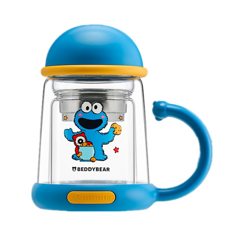 玻璃杯悟空杯具熊BEDDYBEAR杯子单双层耐热玻璃杯女花茶杯过滤办公便携创意可爱水杯320ml
