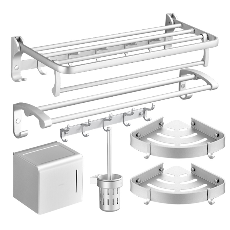 KONKA康佳豪华太空铝毛巾架浴巾架卫浴卫生间浴室五金挂件六件套挂件