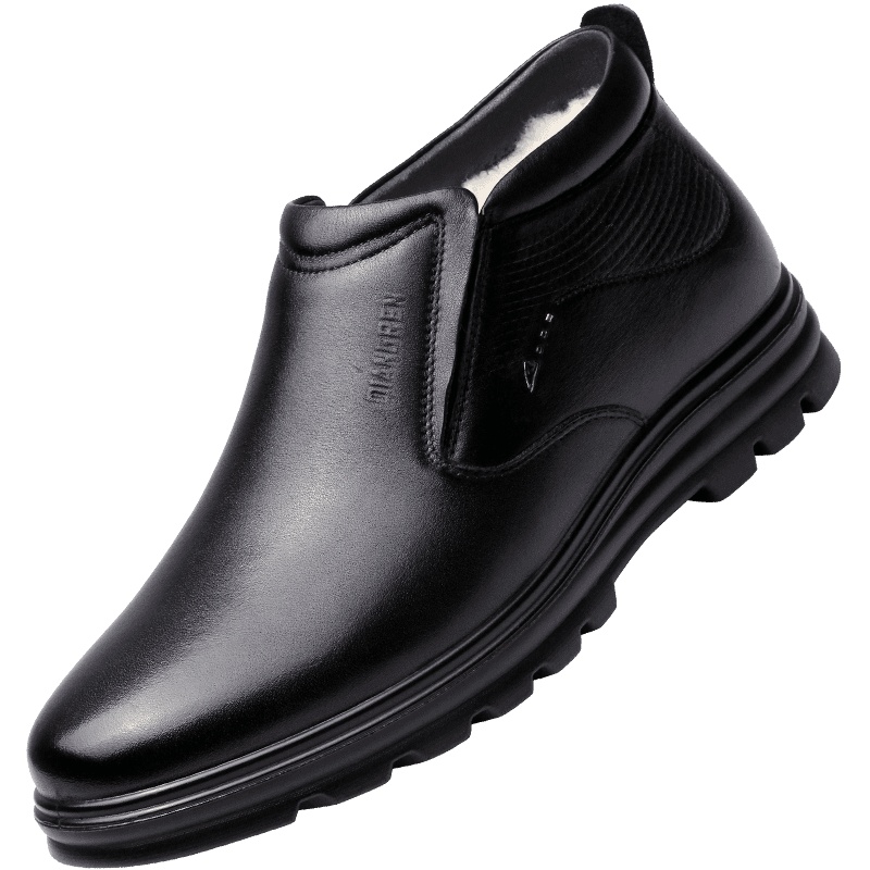 3515强人男鞋商务男士休闲皮鞋真皮羊毛保暖休闲皮鞋75DXC73002