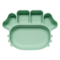 aag宝宝餐盘婴儿吸盘式分格卡通辅食碗儿童餐具套装防摔硅胶餐垫云绿