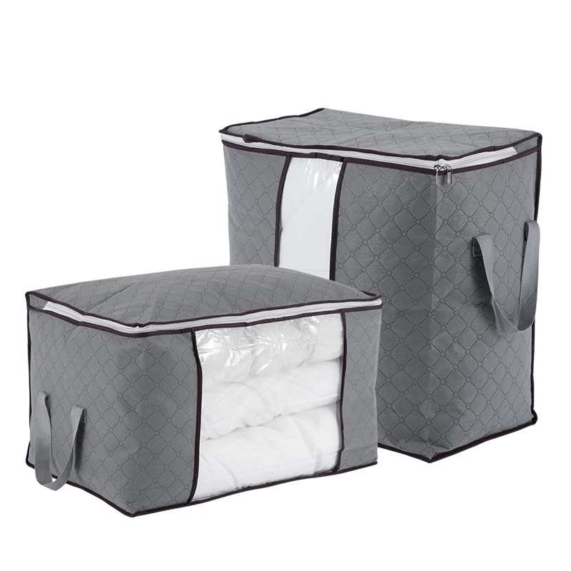 欧润哲 收纳袋 无纺布棉被收纳打包袋收纳箱盒 2只装 横款+竖款