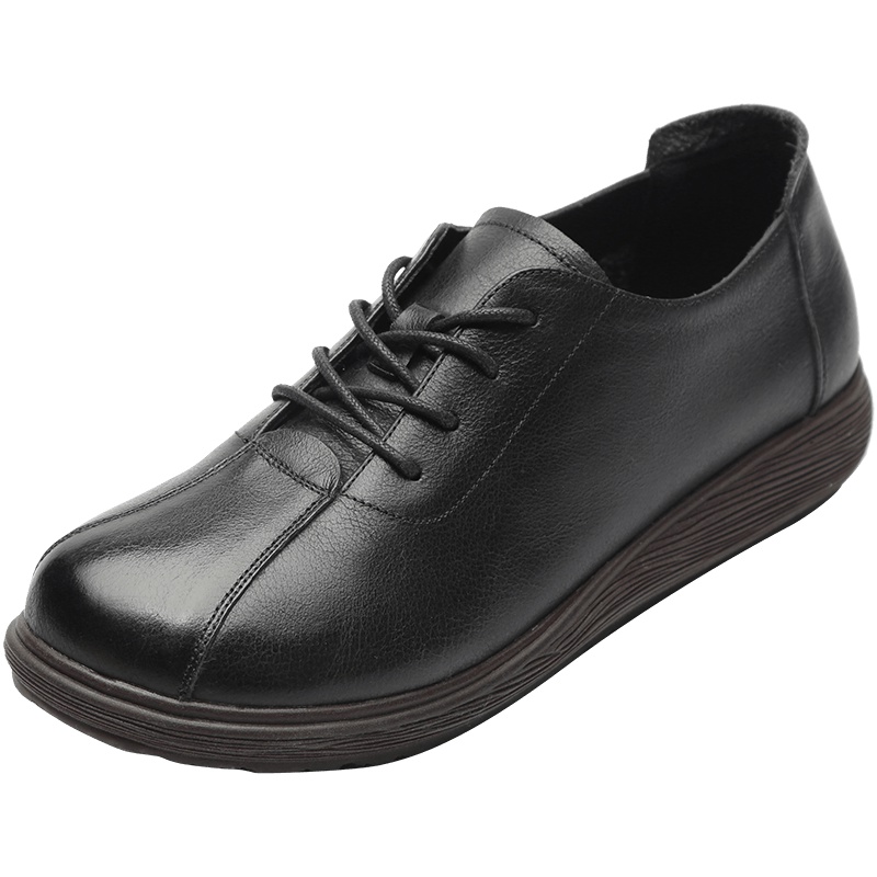 真皮舒适女鞋 2019秋季新款防滑耐磨软底妈妈休闲鞋时尚单鞋