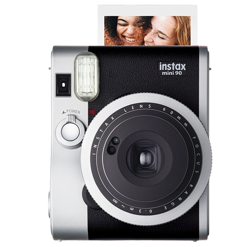 富士(FUJIFILM)INSTAX 一次成像 立拍立得 胶片相机 mini90黑色 套餐一(含10张相纸)