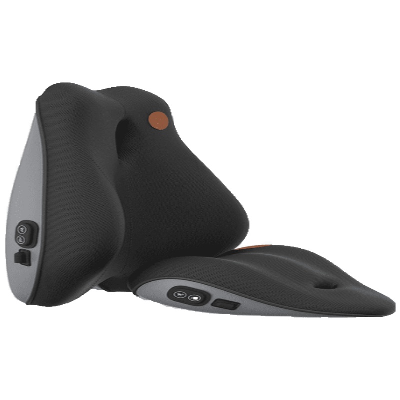 美帮汇汽车护腰靠垫车用座椅靠背垫电动按摩腰垫记忆棉腰部支撑头枕套装