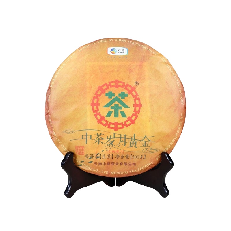 中茶 普洱茶生茶饼 2018年岁月黄金古树茶 500g/饼