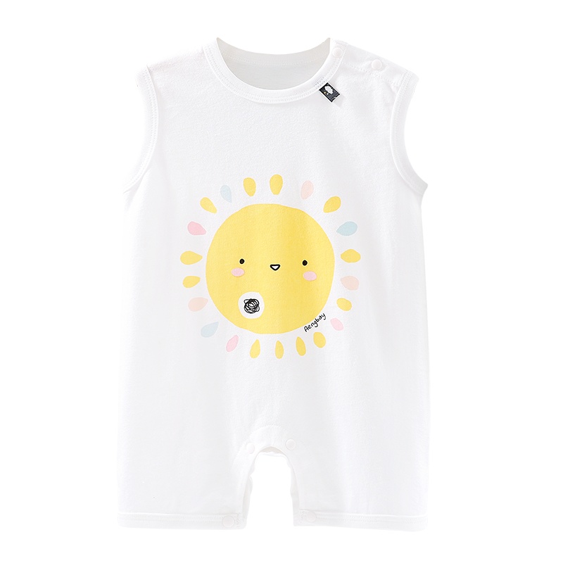 Aengbay 新生儿背带三角哈衣婴儿背心包屁衣宝宝背带爬服连体衣夏