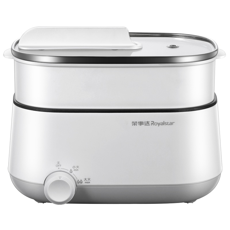 荣事达(Royalstar)DZG20D电煮锅学生宿舍小锅多功能小电锅电炒锅电热锅电蒸锅泡面锅迷你电火锅不沾锅带蒸笼