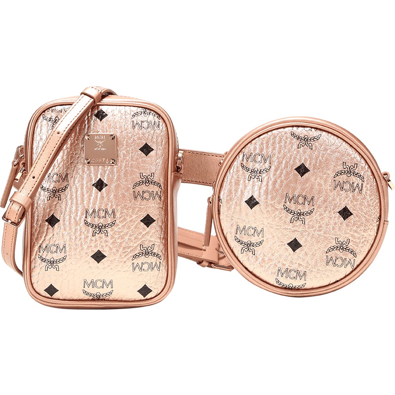 MCM 女款LOGO图案涂层帆布单肩斜挎包腰包 MWZ9ASE59