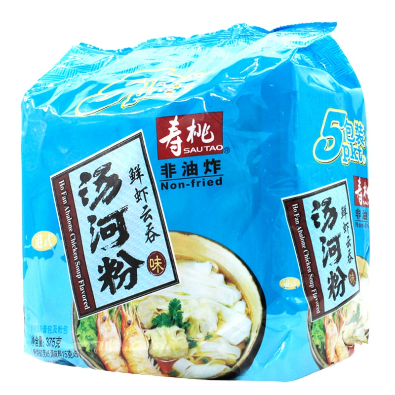 寿桃汤河粉鲜虾云吞味5包 375g
