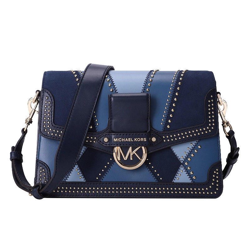 迈克·科尔斯(MICHAEL KORS) JESSIE 中号拼色单肩女包30F9GI6L6L407海军蓝混色