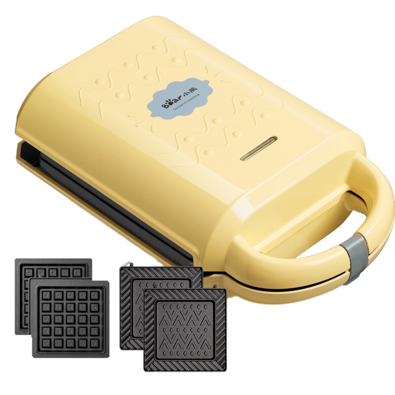 AOSMA JH 电饼铛 可拆洗双面加热三明治机 家用全自动华夫饼机 三文治机 早餐机