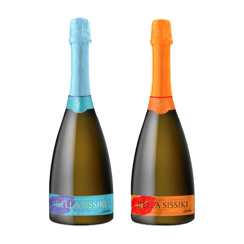 意大利原瓶进口达颜馨淇莫斯卡托甜白起泡酒750ml+无醇起泡酒750ml双支组合