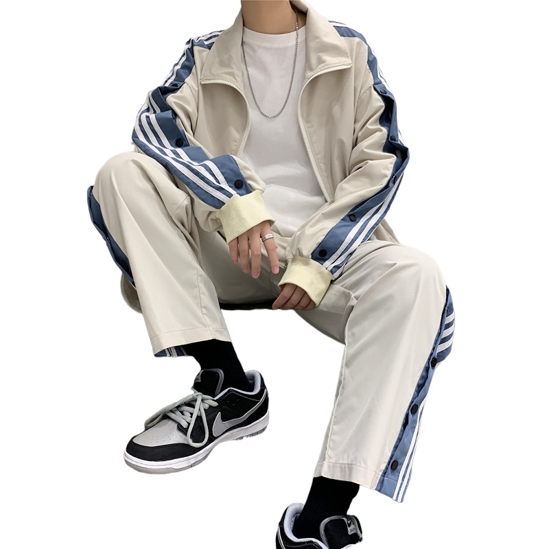 茜靓CHYLLIRN套装男士春季2021新款外套潮流衣服搭配帅气秋冬季运动休闲装