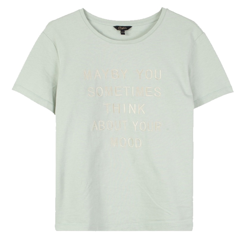 【专柜同款】拉夏贝尔新款女装夏季短袖圆领休闲宽松字母印花上衣女式T恤30092336