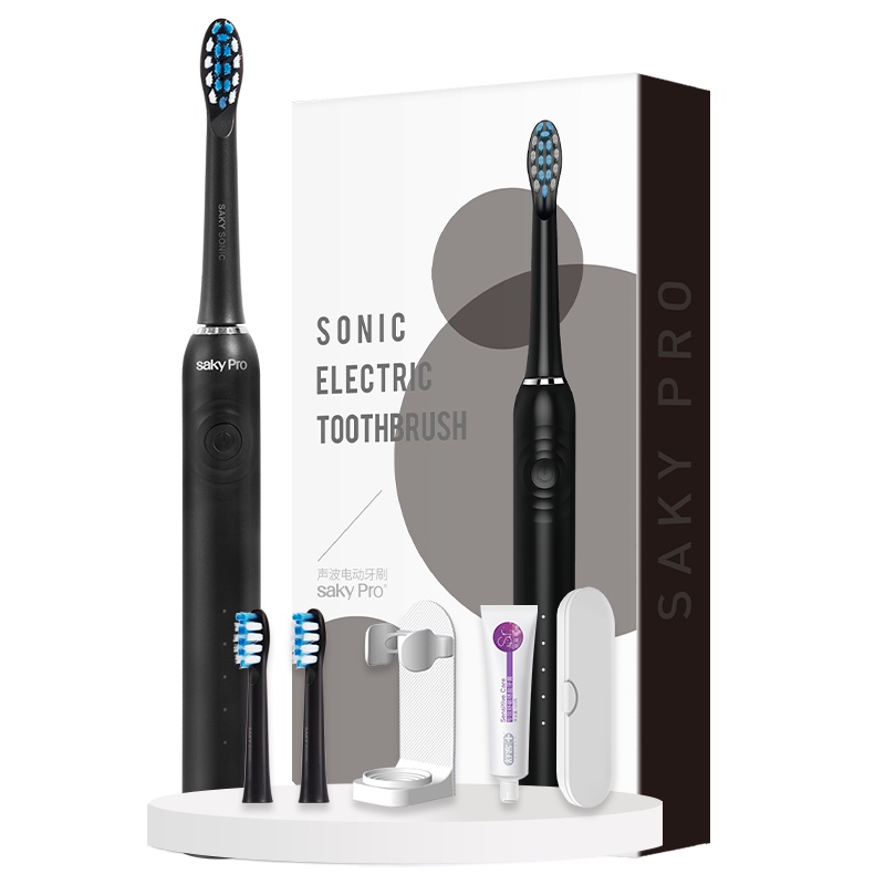 舒客(Saky)电动牙刷G3212 标配款通用充电式声波震动牙刷彼奇湖黑