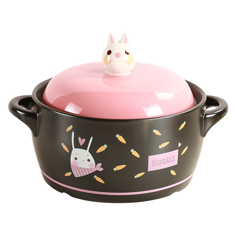 麦可可 锅炖锅陶瓷养生煲 家用可爱4.3L萌兔砂煲汤耐高温大中小号容量煲仔炖锅