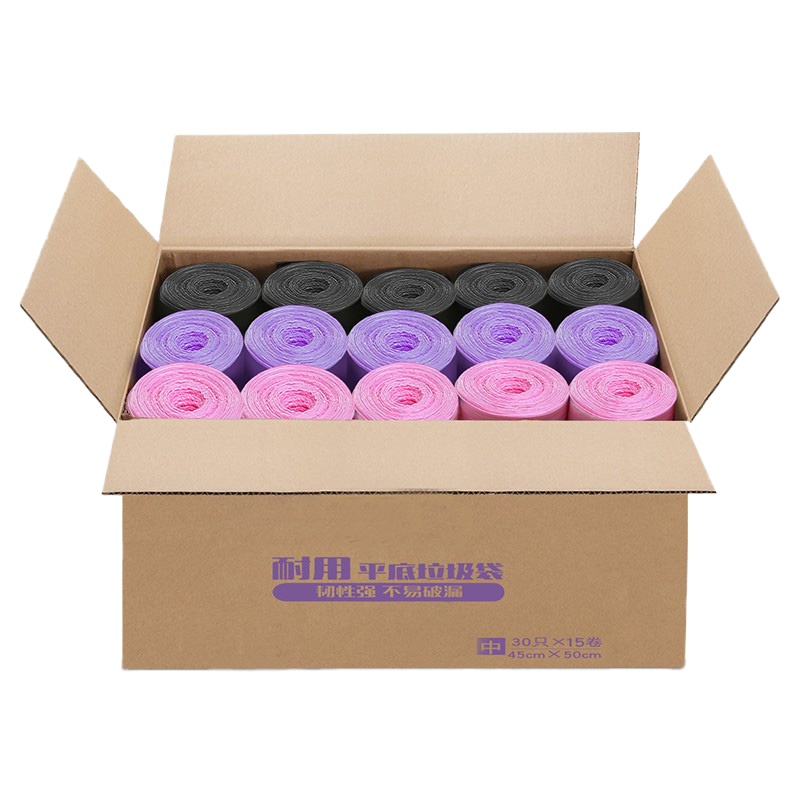 耐用平底垃圾袋加厚 点断式平口45X55CM 垃圾袋 15卷/箱