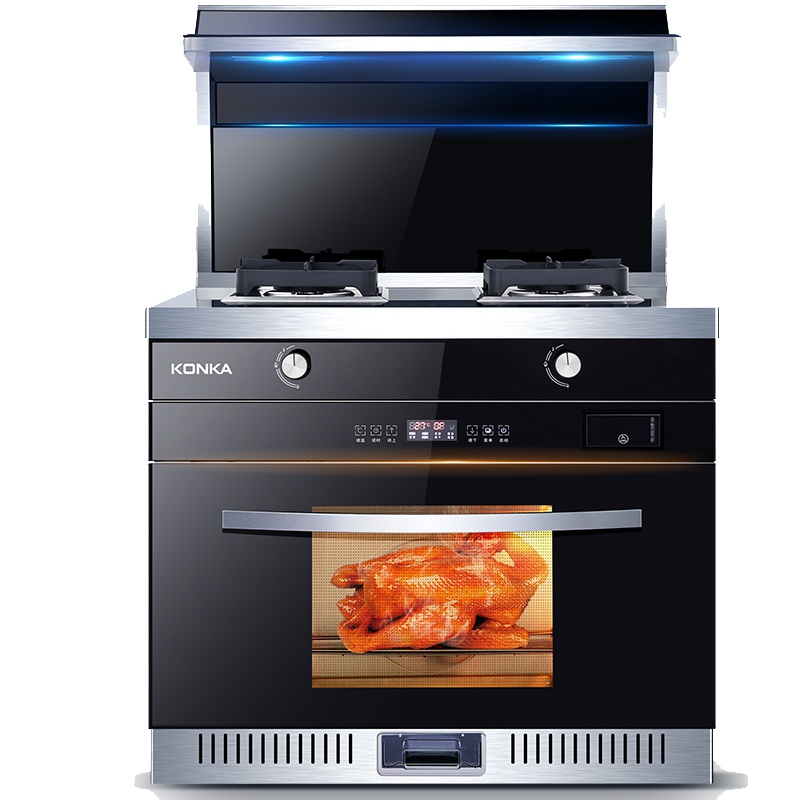康佳(KONKA) KD03 厨房环保灶蒸烤一体 侧吸式抽油烟机燃气灶蒸箱烤箱套装4.5KW 大火力 液化气 集成灶